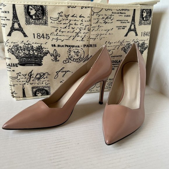 Theory Shoes - Theory Hexa Pumps US 9/40 Deep Salt Pink Pointy All Leather NWB